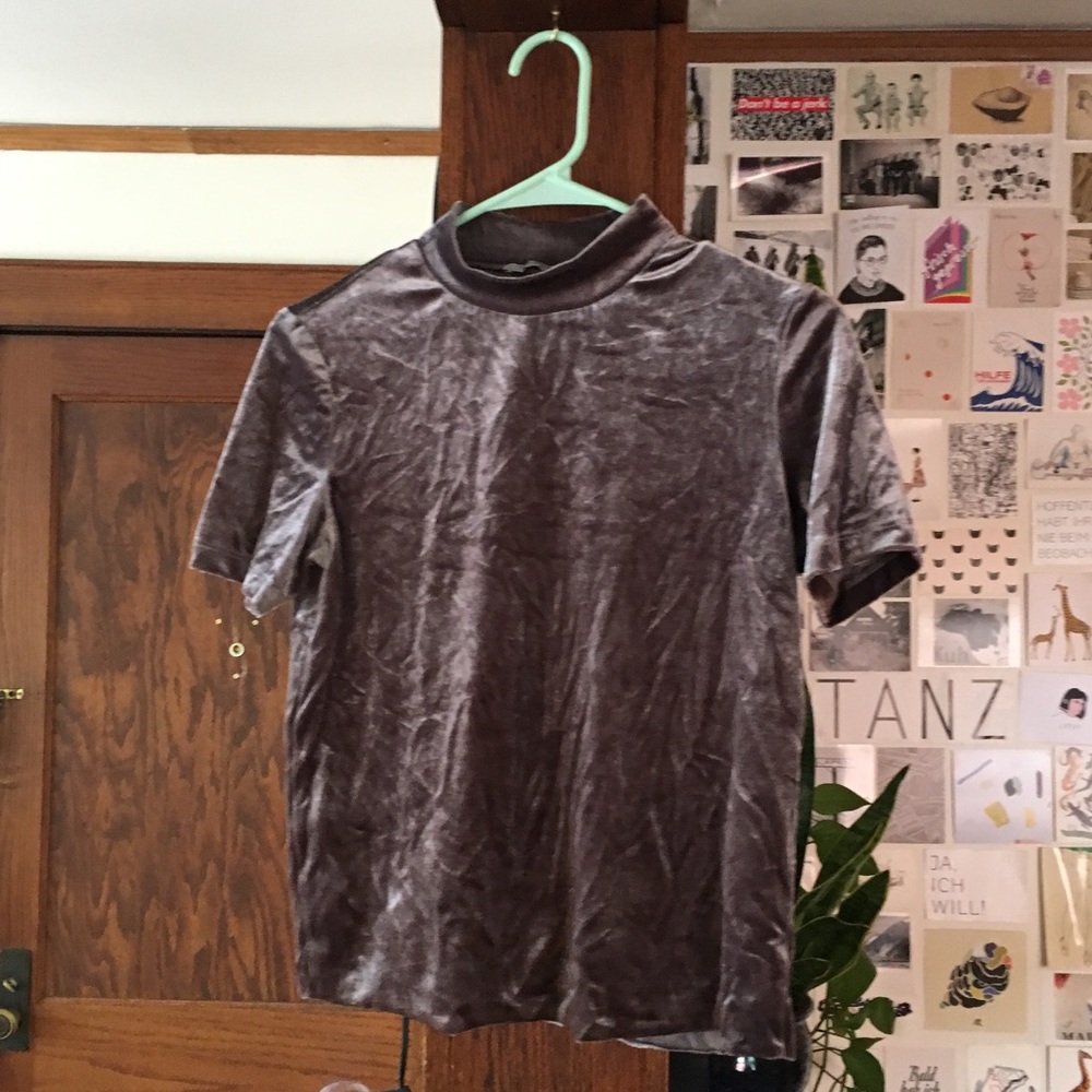 🌍 Zara velvet mock neck